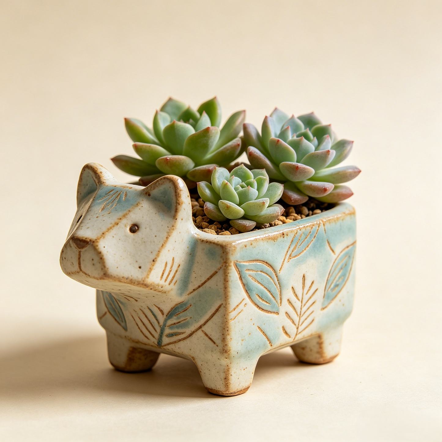 🐶 Handcrafted Dog-Shaped Ceramic Succulent Pot
