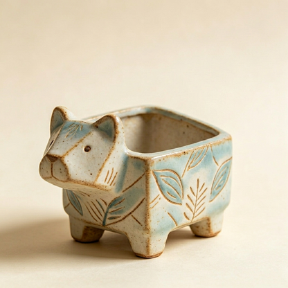 🐶 Handcrafted Dog-Shaped Ceramic Succulent Pot